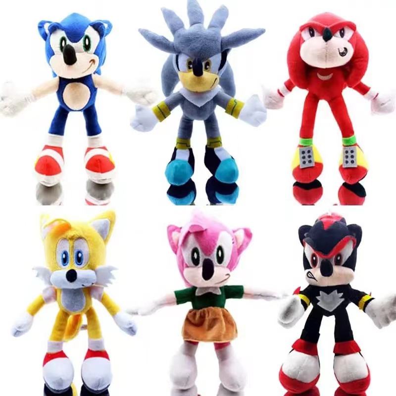 Sonic Hedgehog Cartoon Anime Plush Doll Soft Cotton Bear Toy for Kids Home Decoration Christmas Birthday Gift Ornament